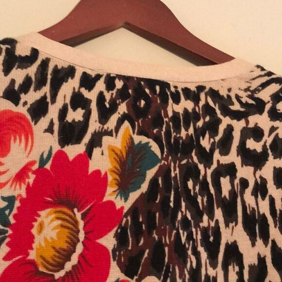 ny collection Leopard & Floral Print Cardigan - SM - Picture 12 of 12